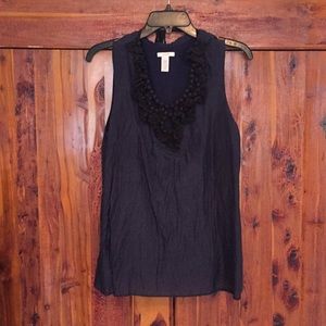 J Crew Beaded Neck Top